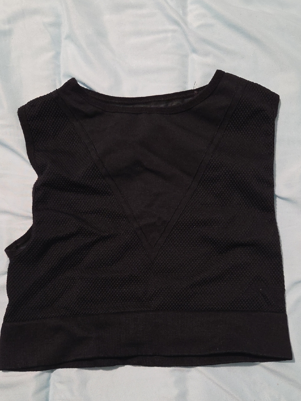 BETTER BODIES Black Sleeveless Crop Top with Textured Panels